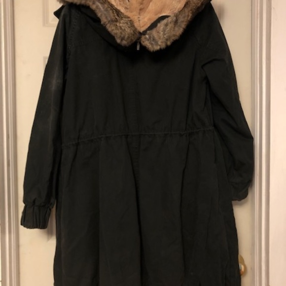 Stefanel Army Green Parka with Fur Insert - Picture 4 of 7